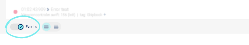 display events in log list