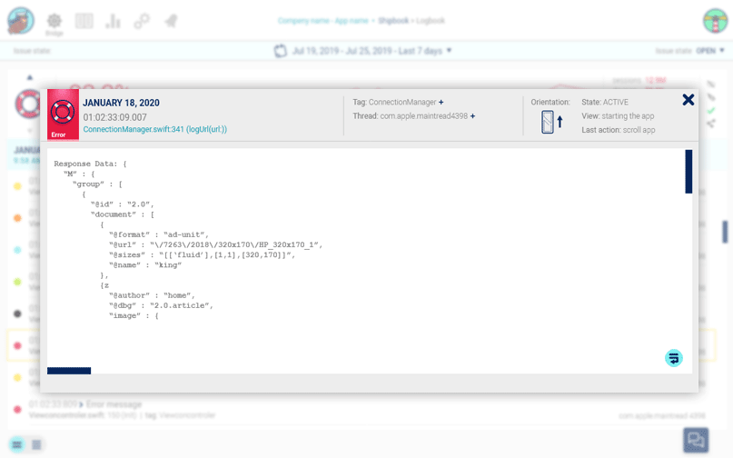 open log message box for more information